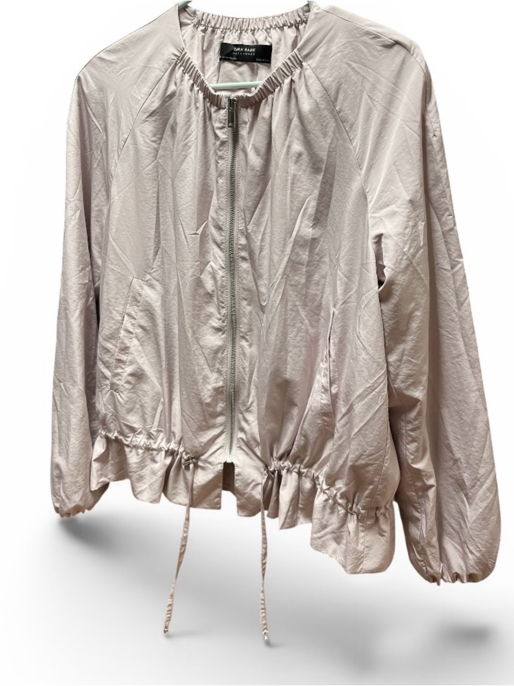 Zara Basic Outerwear Dusty Pink Nylon Bomber Jacket Medium